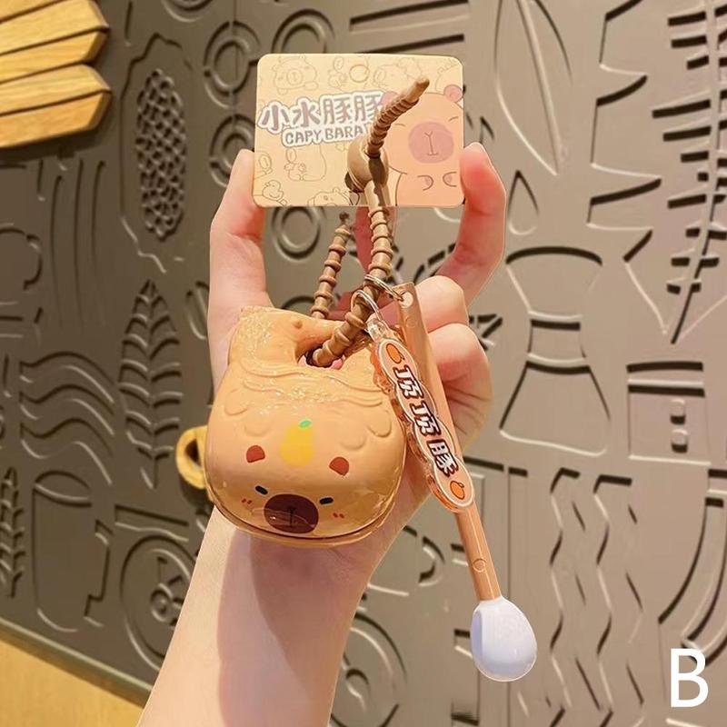 Product Introduction of Capybara Wooden Fish Knocking Decompression Artifact Desktop Ornaments Decorative Capybara Toy Pendant Buddhist Doll Stationery 30