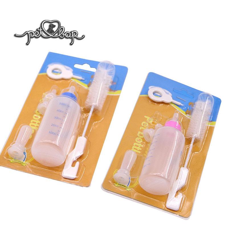 Bình sữa cho chó mèo con kèm dụng cụ vệ sinh – Set bình ti cho thú cưng có nhiều kích cỡ núm thay thế