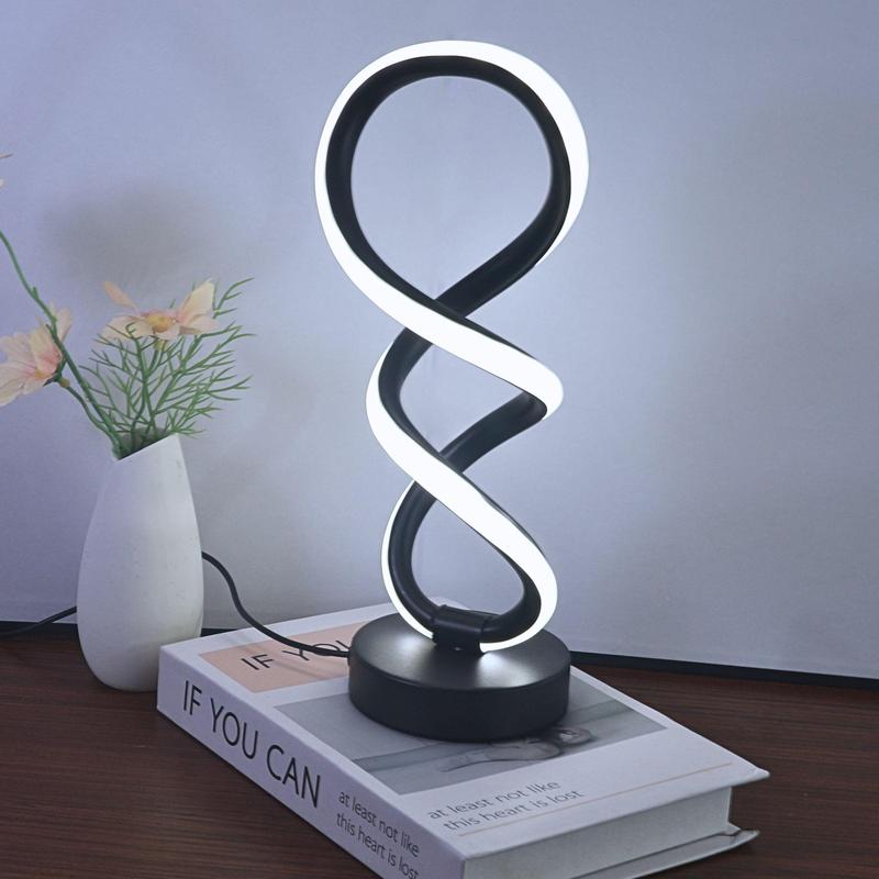 Product Introduction of Spiral Design LED Table Lamp, Touch Control Night Light, 3 Light Modes Desk Lamp for Home Living Room Bedroom Decor 4