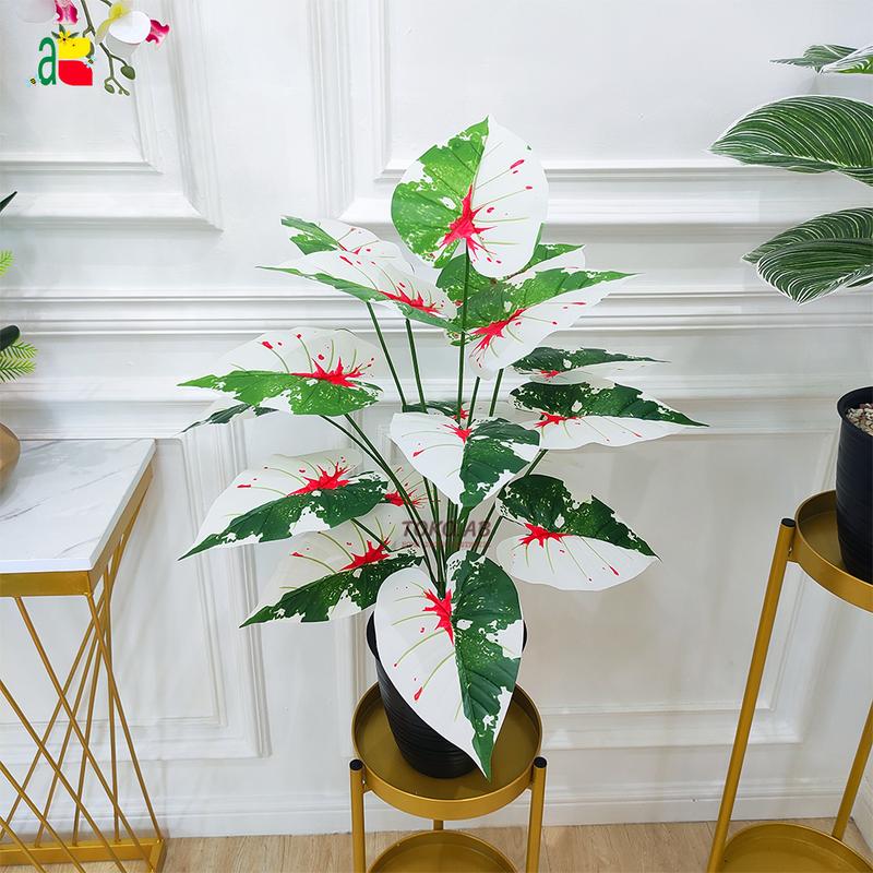 TANAMAN ARTIFICIAL AGLONEMA bunga palsu KELADI DAUN PLASTIK 18 CABANG D18T60 HIASAN RUANG TAMU DEKORASI RUMAH AESTHETIC B8180 3
