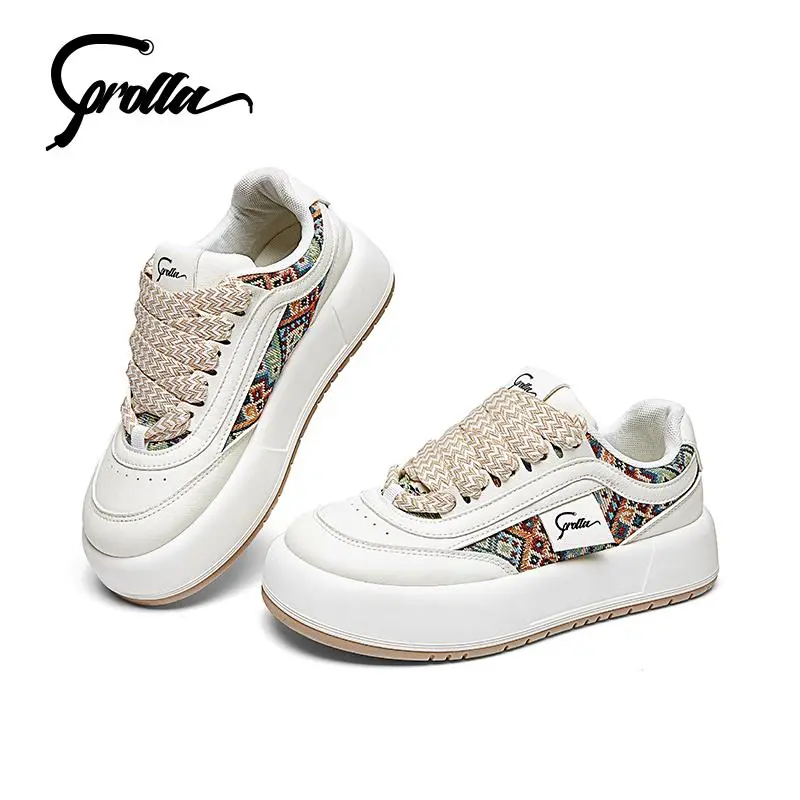 Corolla Giày Thể Thao Sneaker Nữ Phong Cách Hàn Quốc Phong Cách Bohemian  Dế Cao 4.5CM Dế Mềm Kháng Khuẩn Thoáng Khí Giày Thời Trang giầy  thể  thao  siêu  nhẹ  y2k  style