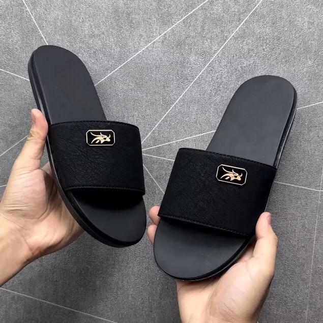 [Bản Quai Khâu] Dép Nam quai da sít cao cấp- logo Bò RừNg đế cao su 2 lớp chống trơn trượt - hỗ trợ đổi size - BH 6 tháng về sp Slipper Dép Lê Quai Ngang Đế Bằng - mang đúng size DéP Nhung Đồng