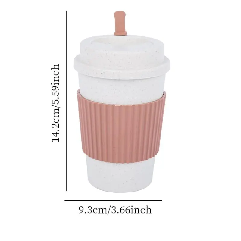 Coffee Cup with Heat Resistant Cup Sleeve, 1 Count Reusable Colorblock Water Cup, Camping Drinking Bottle, Tumbler Cups, Preppy Cups, Water Bottles 2