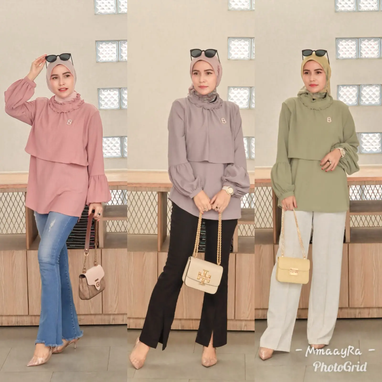 Mmaayra - Lucy Blouse - Blouse atasan wanita premium oversize new color Atasan