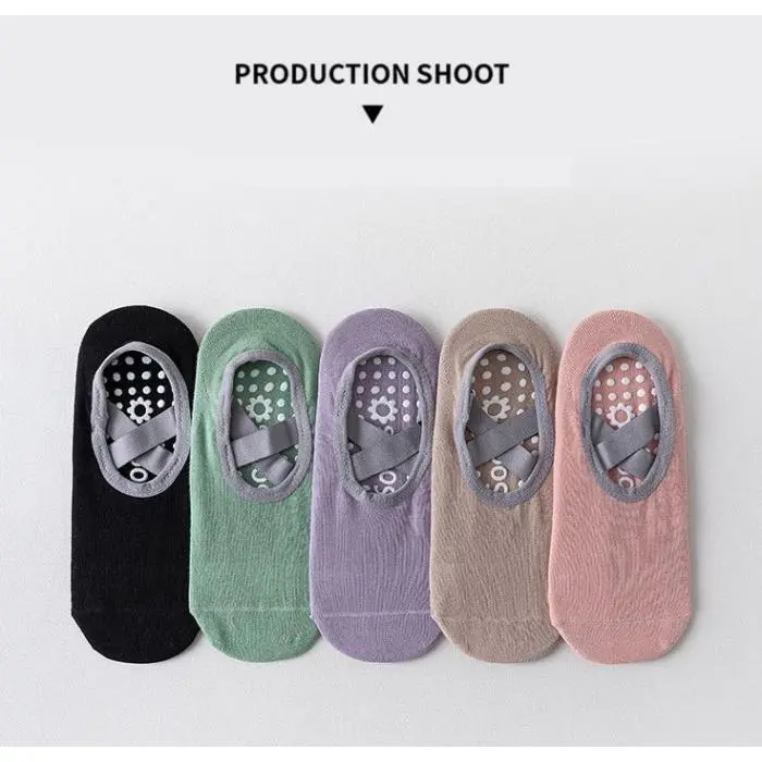 KK190 Kaos Kaki Wanita Yoga Anti Slip Cross Gym Fitness Women Socks 1