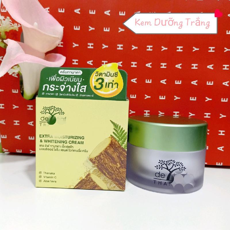 KEM DƯỠNG TRẮNG DA - CHỐNG LÃO HOÁ TỪ CÂY GỖ THIÊN NHIÊN DELEAF THANAKA 40Ml ( TẶNG SON KEM ) 2
