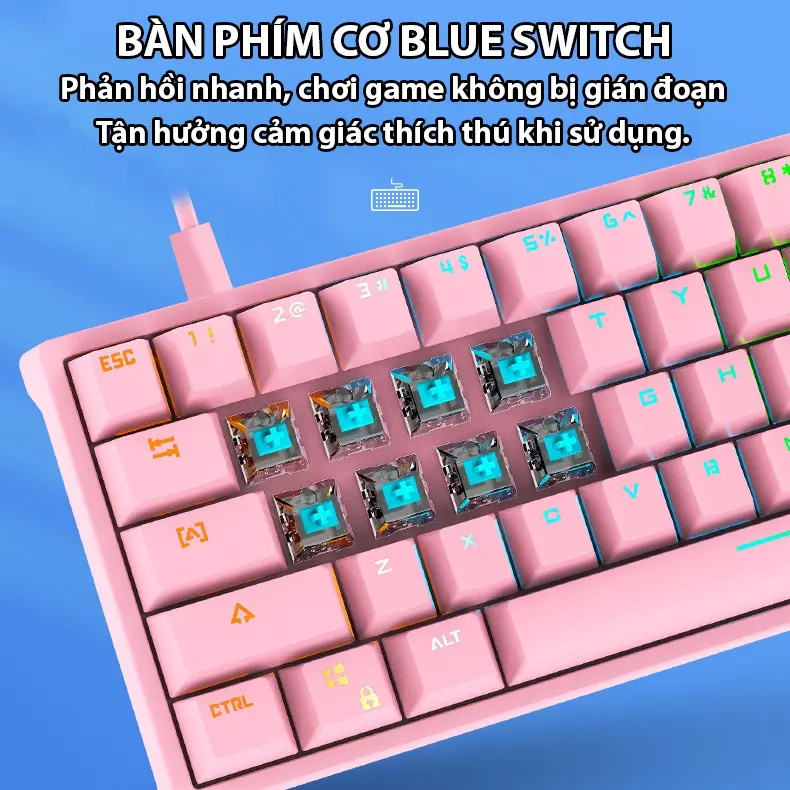 Bàn phím cơ Coputa bàn phím máy tính gaming laptop mini full LED 61 phím có dây K620 | BigBuy360 - bigbuy360.vn Bàn phím cơ Coputa bàn phím máy tính gaming laptop mini full LED 61 phím có dây K620 | BigBuy360 - bigbuy360.vn