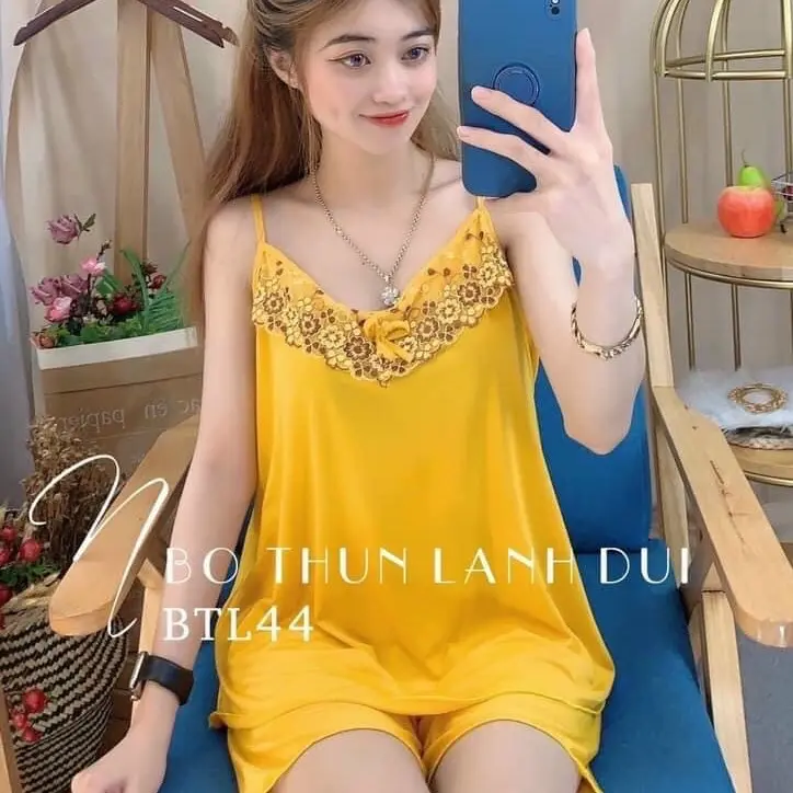 Đồ bộ nữ, Bộ đùi thun lạnh 2 dây phối ren