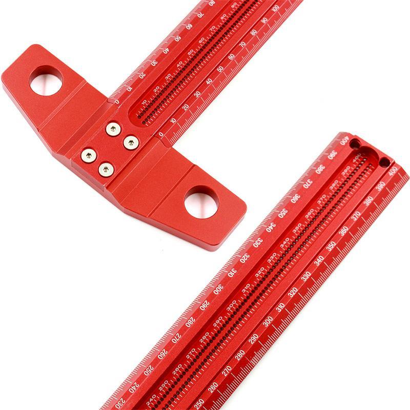 Product Introduction of T-shaped Ruler, 16 Inch Aluminum Alloy Woodworking Marking Tool, Durable Design Measuring Tool for Home Renovations & DIY Projects 3