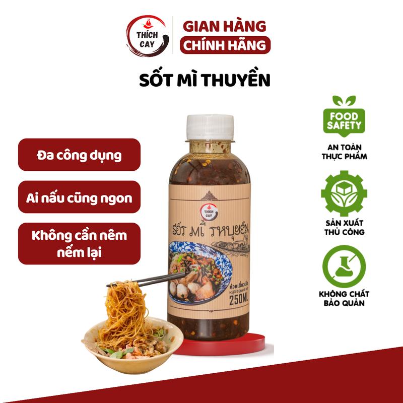  Sốt mì thuyền boat noodles Thích Cay 250ml nước trộn đậm đà chuẩn vị Thái Gia Vị 