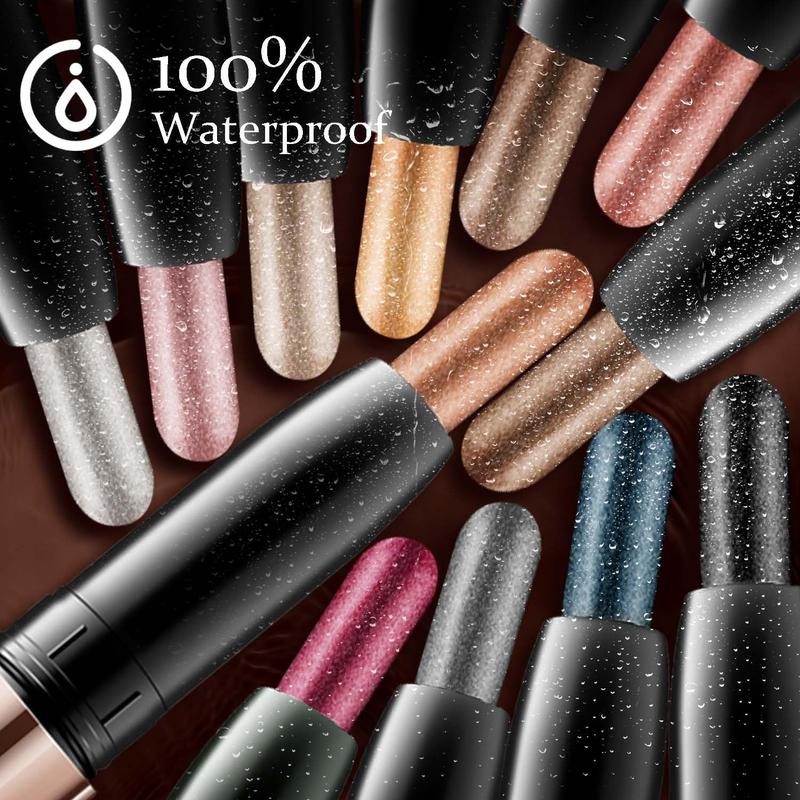 Long Lasting Eyeshadow Stick, Waterproof Eyeshadow Pen, High Pigmented Eye Shadow Stick, Easy Coloring Eye Shadow Pen, Colorful Eye Makeup Product, Summer Makeup 6