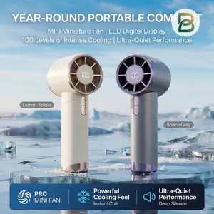 Kipas Genggam Portabel Angin Kuat Kecepatan Angin Kipas 1013 Tampilan Digital Kipas Turbo yang Dapat Disesuaikan untuk Olahraga Luar Ruangan
