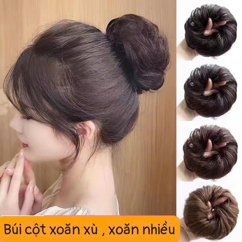 Búi cột xoăn tóc dày dặn xoăn nhiều tóc tơ loại 1 cao cấp tóc giả tóc cột tóc búi wig
