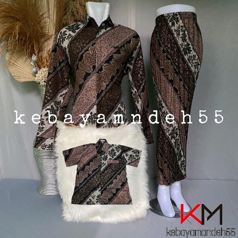 kebayamandeh + SET COUPLE ROK PLISKET+KEMEJA BATIK LENGAN PANJANG Kancing Katun 6