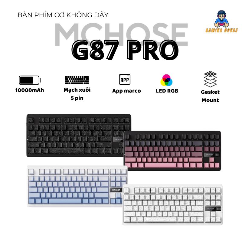 Bàn phím cơ không dây MCHOSE G87 - 3 mode kết nối - Led RGB - Layout 87% - Gasket Mount - Hotswap