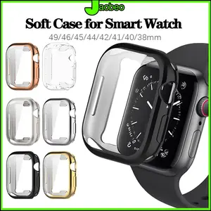 Soft Case for IWatch Apple Watch Strap Ultra 3 2 SE 3 2 Series 11 10 9 8 7 6 5 4 3 2 49mm 46mm 45mm 41mm 44mm 40mm 42mm Anti Gores Full Coverage Sceen Protector Bumper Cover Accessories Jam Tangan for Smartwatch I8 Pro Max S8 S9 Ultra 8 MAX 9 PRO S20 T500