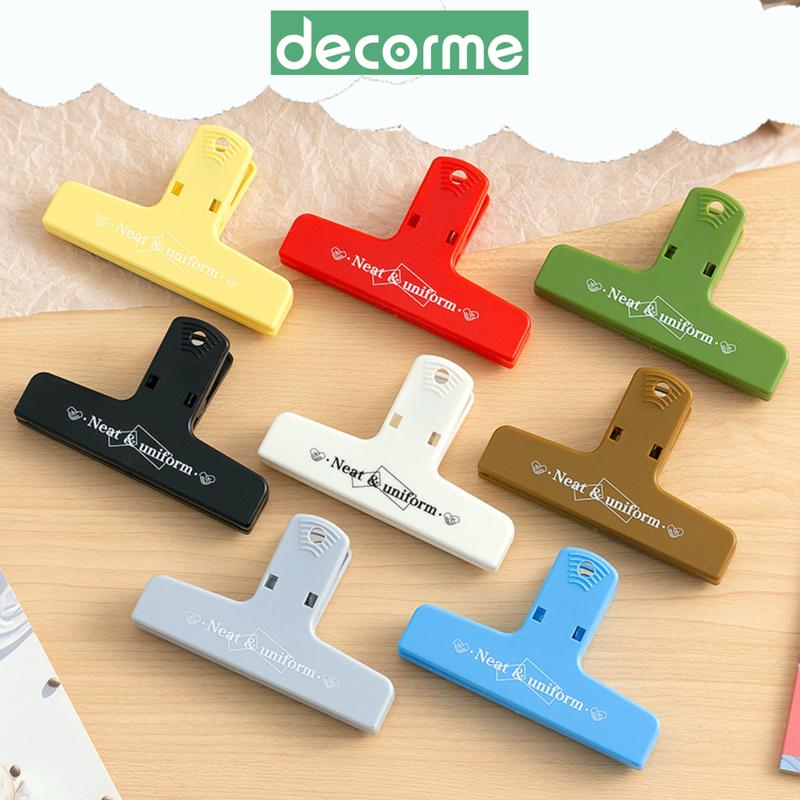 Kẹp Giấy Note Đa Năng nhiều màu sắc phong cách đơn giản Kèm Móc Hít Nam Châm Decorme