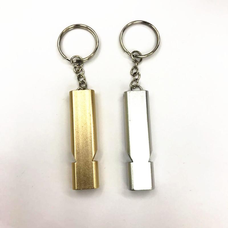 Product Introduction of Amazon Hot-Selling Flat Metal Dual-Frequency Survival Whistle Dual-Tube High-Frequency Metal Outdoor Survival Whistle 16