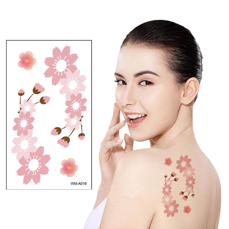 Product Introduction of Waterproof Temporary Tattoo Sticker Sexy Beautiful Sakura Flower Collarbone Arm Hand Body Art Flash Tattoo For Girls Women 17