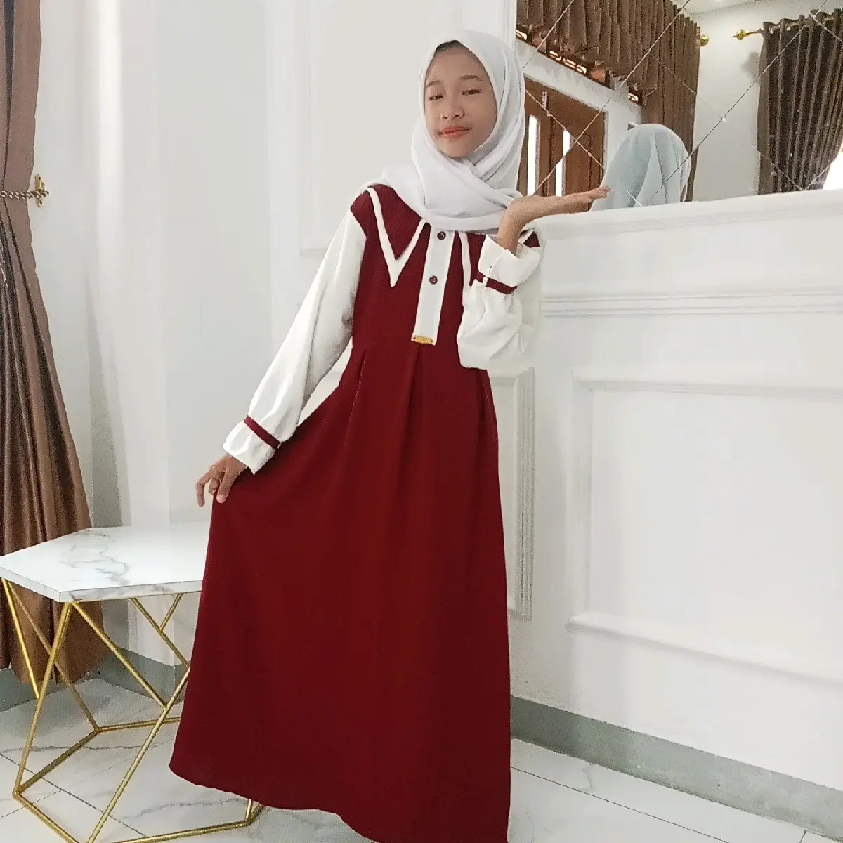 GAMIS NAZIRA BY CHIFA KIDS GAMIS ANAK PEREMPUAN CRINKLE 3-11THN