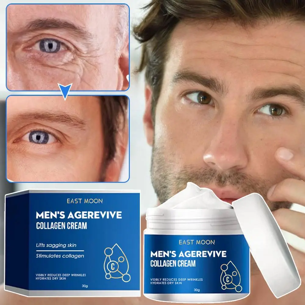 Men's Collagen Anti Wrinkle Cream Reducing Fine Lines Cream Aging Firming Moisturizing Skin L5E9