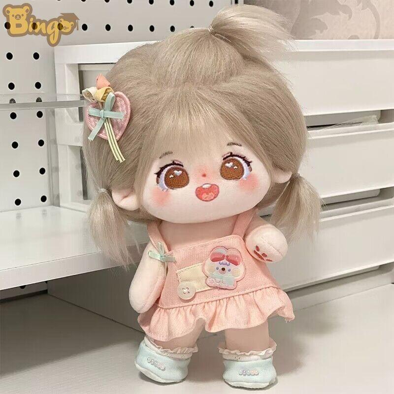 【Bingo】Đồ chơi nhồi bông 20cm, búp bê bông [quà tặng ngẫu nhiên 1 váy] búp bê bằng xương, dễ thương và xinh xắn, món quà mà các bé gái thích（0135） 0
