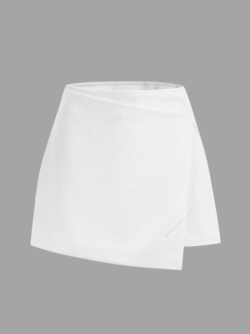 Product Introduction of Women's Solid Wrap Asymmetrical Hem Skirt, Casual High Waist Short Skirt for Daily Wear, Ladies Bottoms for All Seasons, Clothing 10