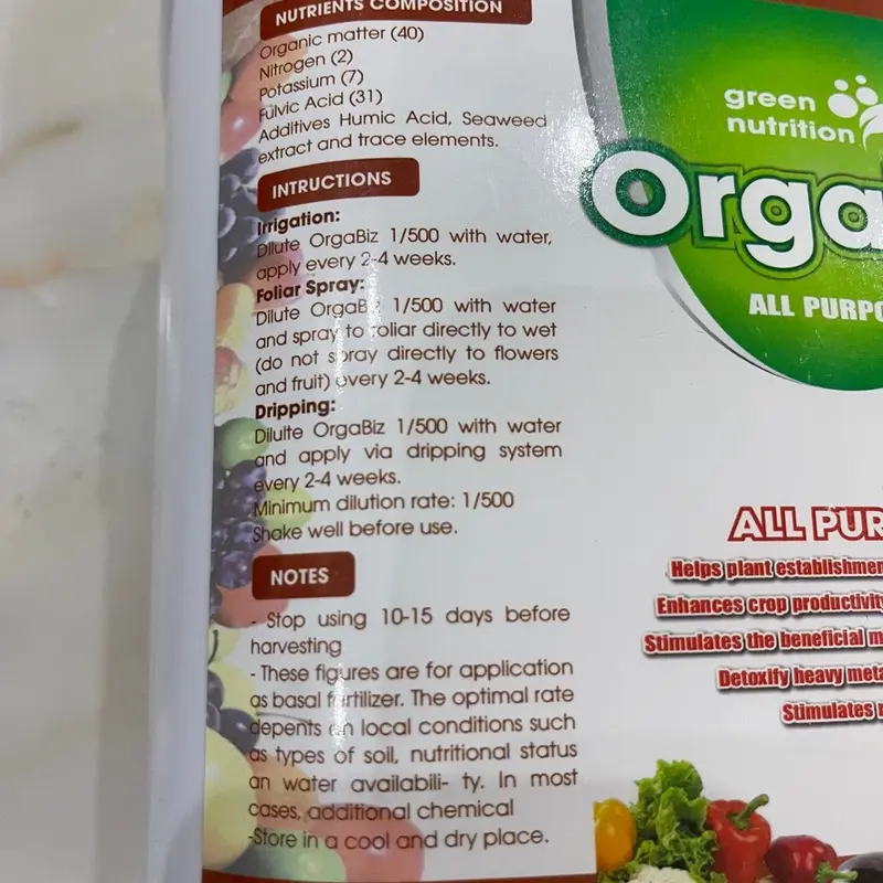 Orgabiz - Phân bón hữu cơ cao cấp nhập khẩu nguyên can từ Thổ Nhỹ Kỳ 5