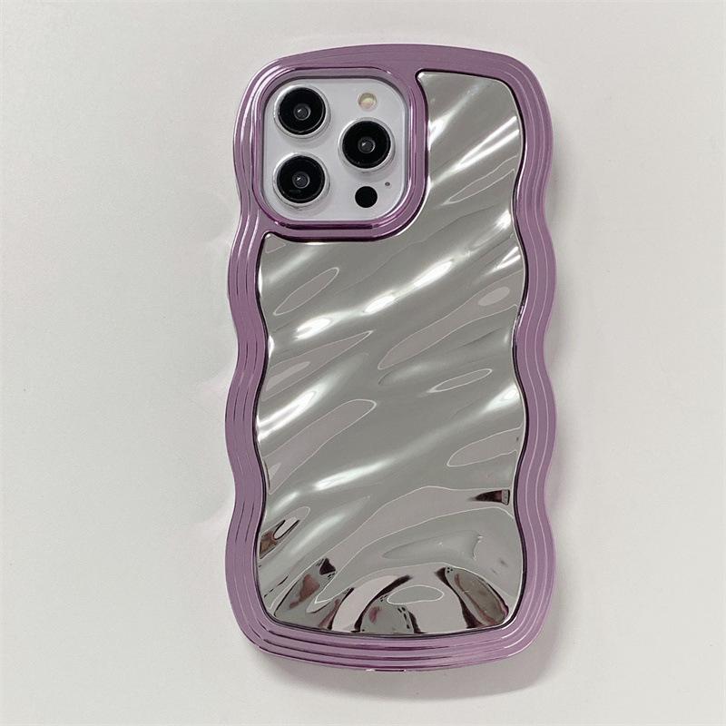 Electroplating wavy edge is suitable for iphone15promax/15pro/15/14/14 promax/14pro/13promax/13/13pro/12/12promax/12pro/11 two-in-one women's mobile phone case 8