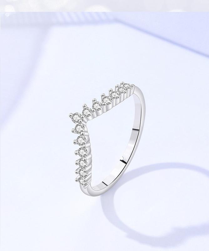 Product Introduction of Nhẫn Vương Miện Hình Chữ V, Bạc Sterling 925, T10 1