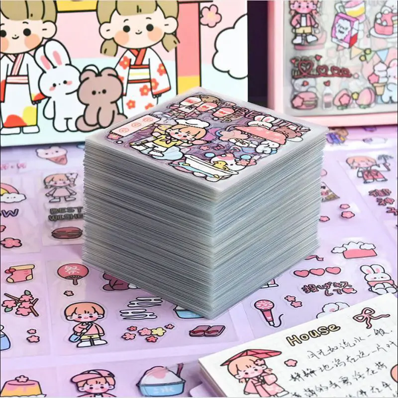Nhãn Dán Hoạt Hình, Họa Tiết PET, Sổ Lưu Niệm, Dễ Thương, 20 Cái, Tự Làm, Phong Cách Kawaii, Đồ Trang Trí, Đồ Dùng Văn Phòng Phẩm 2