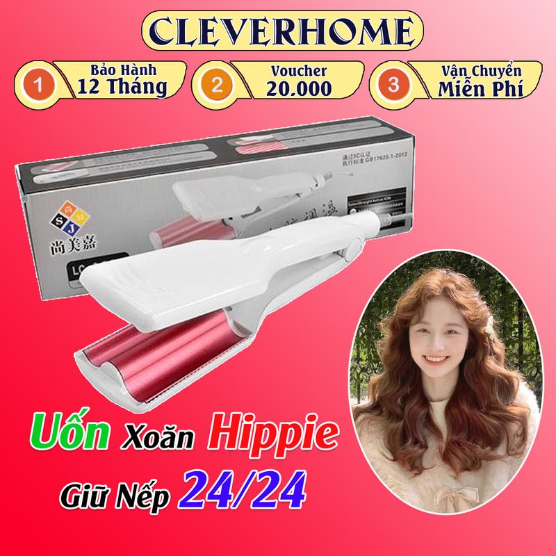 Máy Làm Xoăn Song Lơi Xoăn Hippie Máy Uốn Tóc Xoăn Lơi Máy Ép Tóc Mini LC1029