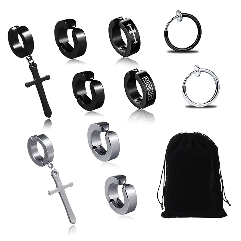 Khuyên tai nam không cần bấm lỗ, khuyên giả ALL in One cực chất nhiều lựa chọn (1 chiếc)