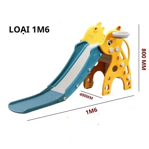 Cầu trượt hình thú cho bé dài 1m6 đủ hình đủ màu cho bé (có bóng rổ) Đồ Chơi 2