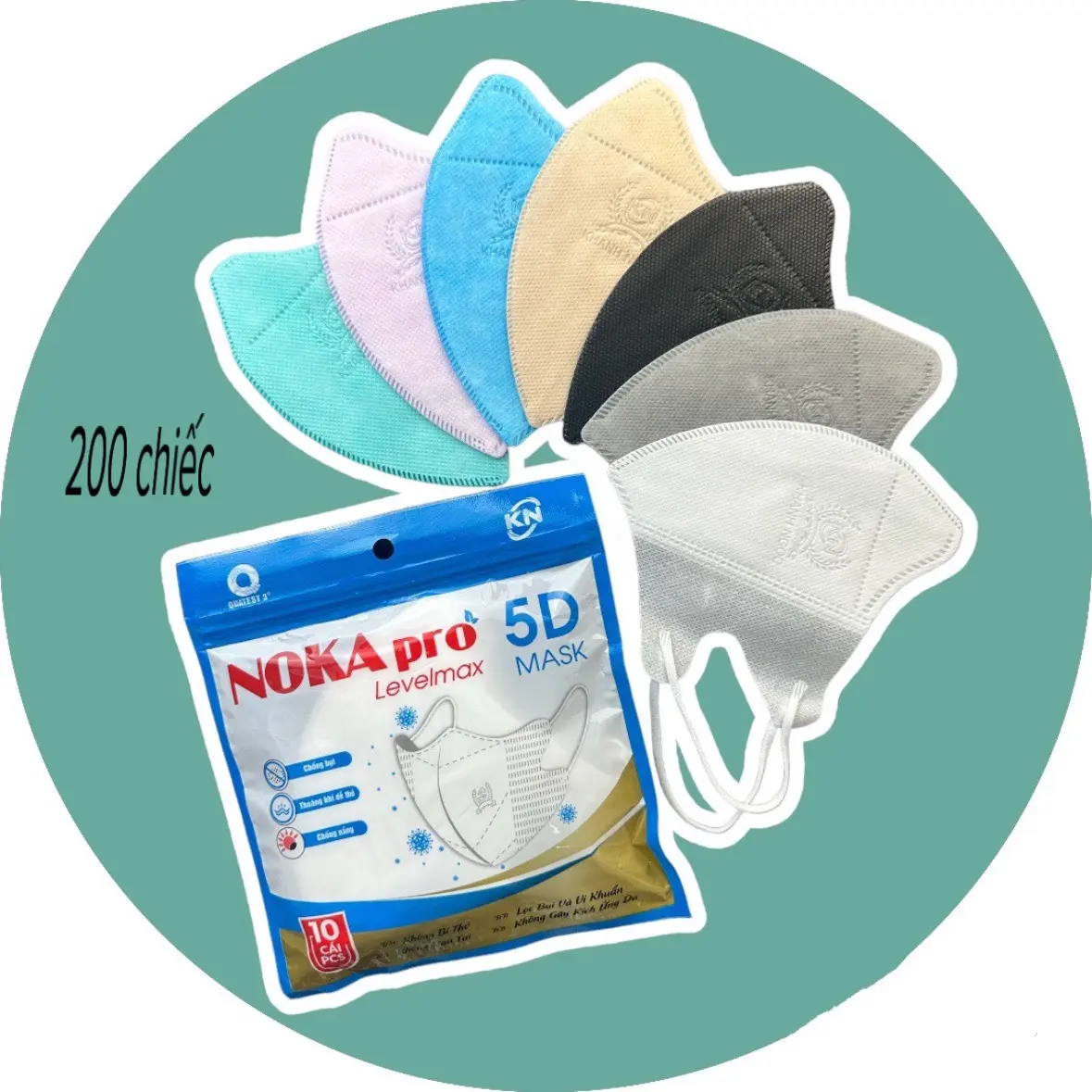 [ Set 220 ] chiếc khẩu trang 5D NOKA pro mask kháng khuẩn màu hotrend Phụ Kiện Nam Nữ Women Hoa Accessories