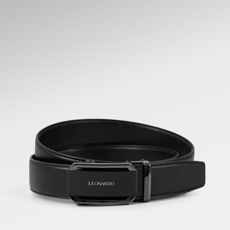 Thắt Lưng Nam Khóa Tự Động Quickfit Steven Chất Liệu Microfiber & Vân Da Taiga Thương Hiệu LEONARDO