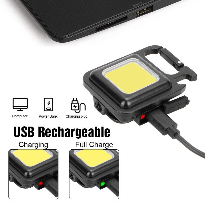 Keychain Light LED Outdoor USB Mini COB Work Light Car Repair Light Household Emergency Night Light Portable Light 5
