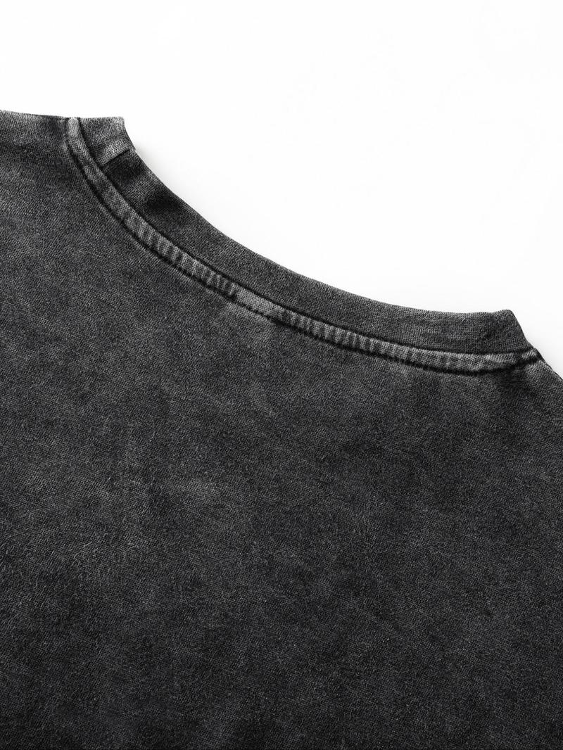Product Introduction of Men's Korn Graphic Print Round Neck Tee, Regular Fit Vintage Trendy Casual Short Sleeve T-shirt for Daily Wear, Men's Summer Outfit, Top, Cotton 3