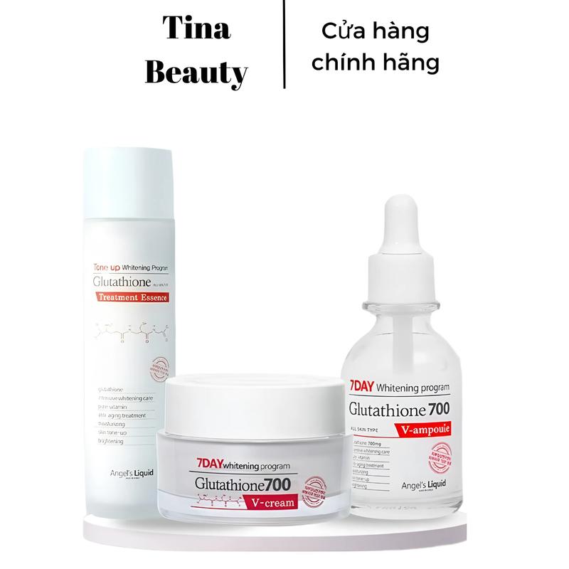 Bộ 3 Kem Dưỡng, Serum, Toner Nước Hoa Hồng 7Day Glutathione Angels Liquid Dưỡng Da Mặt