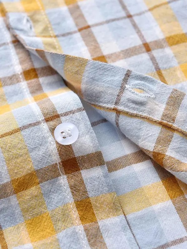 Toddler Boy's Plaid Print Button Shirt, Casual Short Sleeve Collar Shirt for Summer, Kids Clothes for Daily Wear 4