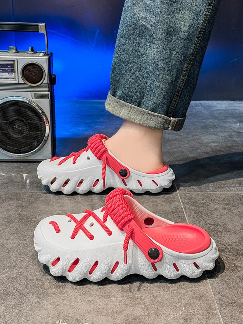 Product Introduction of Unisex's Minimalist Casual Lace Up Clogs Shoes, Trendy Soft Non-slip Comfortable Clogs, Fashionable Shoes for Indoor & Outdoor Wear 10