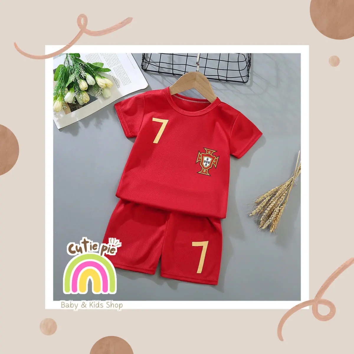 COD / RED 7 PORTUGAL / SETELAN BAJU IMPORT ANAK / SETELAN BAJU BOLA ANAK LAKI LAKI / SET BAJU BOLA ANAK / KAOS IMPORT ANAK / KAOS Uniseks Celana Pakaian