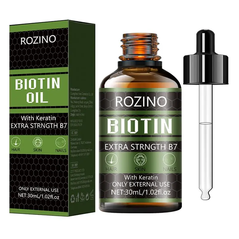 30ml Moisturizing Biotin Hair Oil, Multi-functional Strengthening & Thickening Hair Care Oil, Hair Care & Styling Product for Men & Women