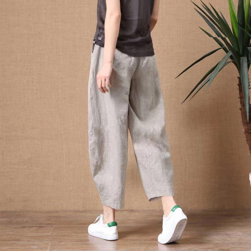 Quần Ống Rộng, Cỡ Nhỏ Và Cỡ Lớn, Dành Cho Nam Và Nữ, Chất Liệu Vải Lanh Và Cotton, Dáng Rộng Vừa Vặn, Dễ Phối Đồ, Dài Đến Mắt Cá Chân, Quần Thường Ngày Thích Hợp Mặc Ngoài Trời, Hàng Mới Về Mùa Hè 2024 Menswear Pants 8
