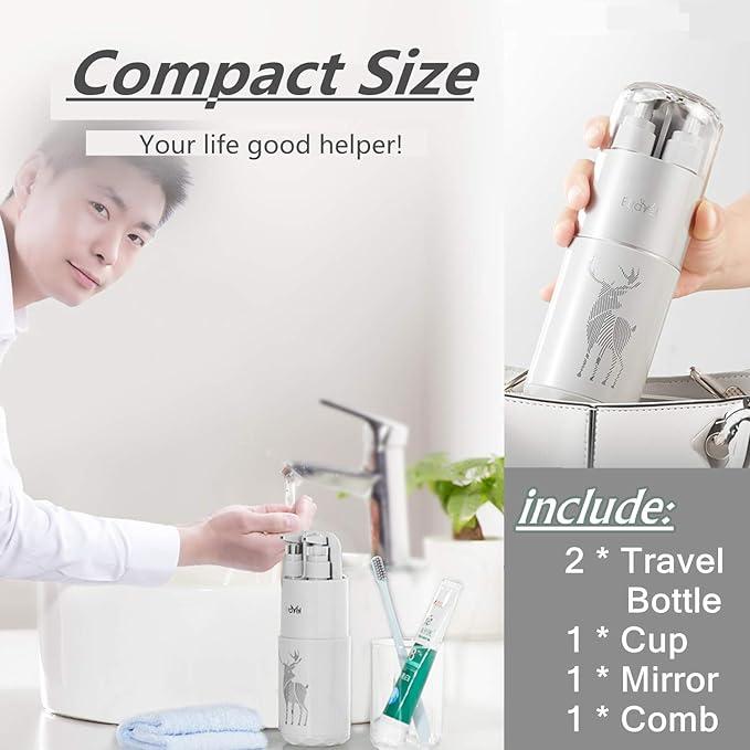 Cốc du lịch đựng bàn chải đánh răng, kem đánh, sữa tắm dầu gội 5 trong 1 7