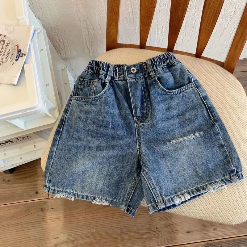 Quần Short Denim, Cho Trẻ Em, Quần Short Đồng Vỡ, Quần Jean Em Bé, Thích Hợp Cho Bé Trai Và Bé Gái, Mỏng, Có Thể Mặc Ngoài Trời, Hàng Mới Về Mùa Hè 2024 0