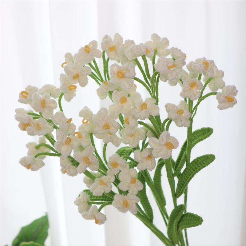 Product Introduction of Crochet Flower without Vase, 10pcs/set Artificial Flower, Gift for Teacher and Mother, Home Decor Supplies for Living Room Bedroom Dining Room 4