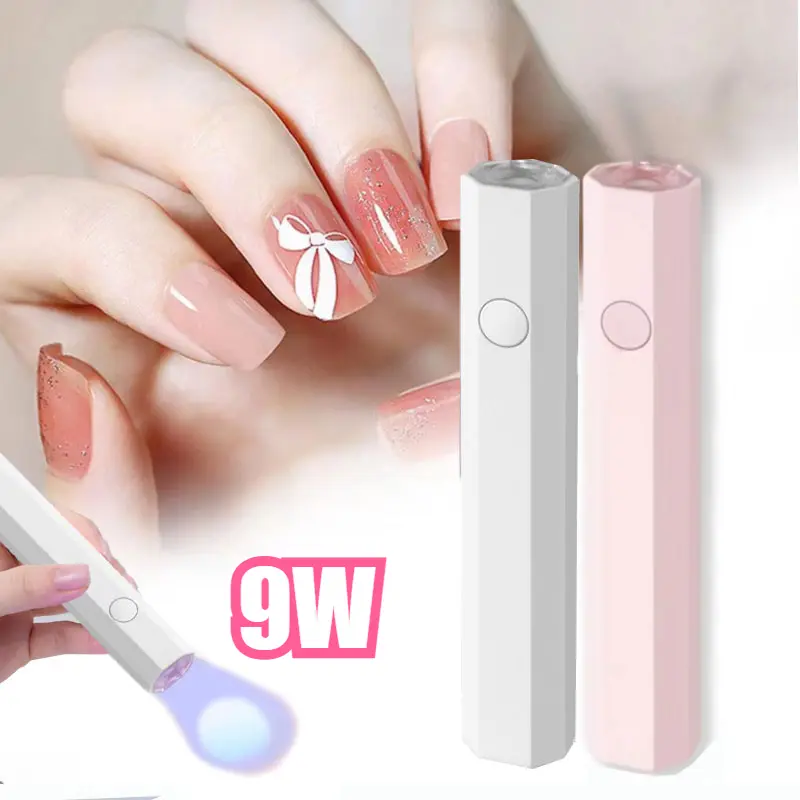 Hexagonal UV Nail Lamp Portable / Lampu UV Aksesoris Nail Art 9 Watt / uv led nail portable mini