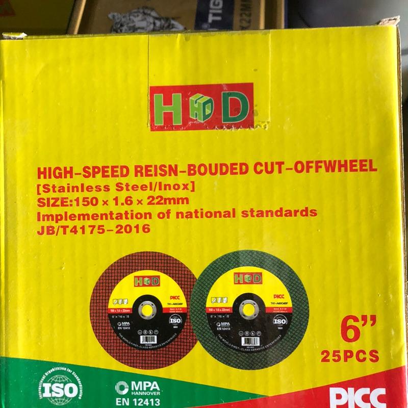 Đá cắt sắt- cắt inox chính hãng HD phi 100-125-150mm 6