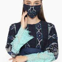 Gambar Batik Etniq Craft Dinar Long Dress Tenun Brokat Obi Set Masker-Navy - M dari Batik Etniq Craft Kota Bekasi 2 Tokopedia
